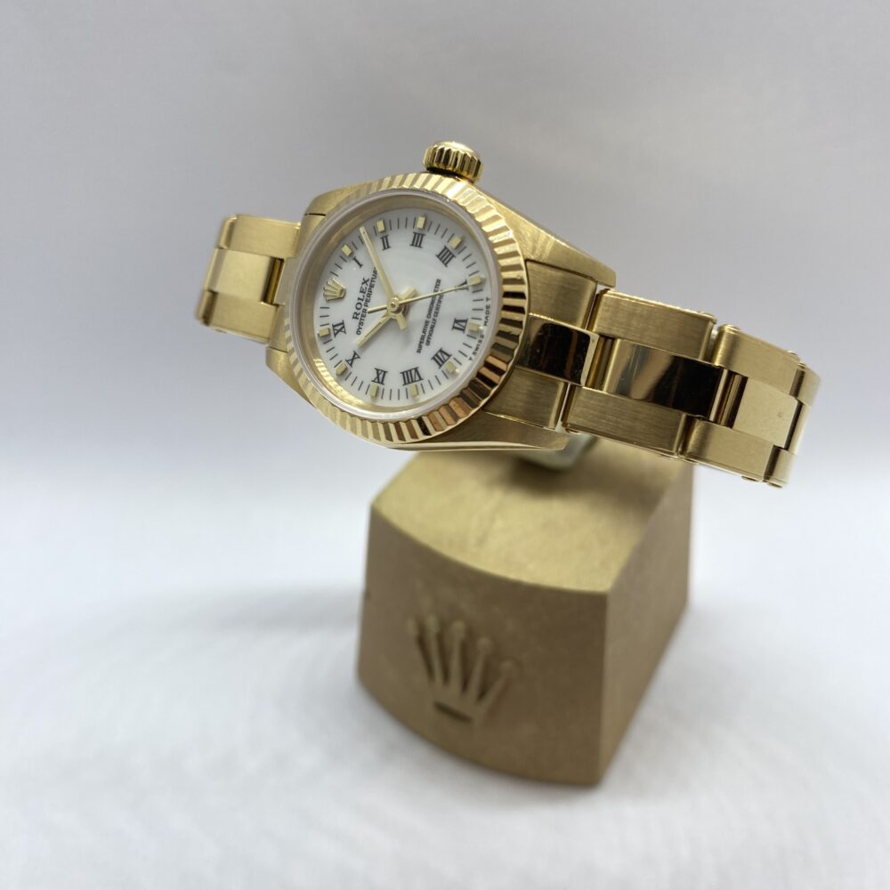 Rolex Oyster Lady usato 67198 oro giallo scatola e garanzia Gamba Orologi Bergamo