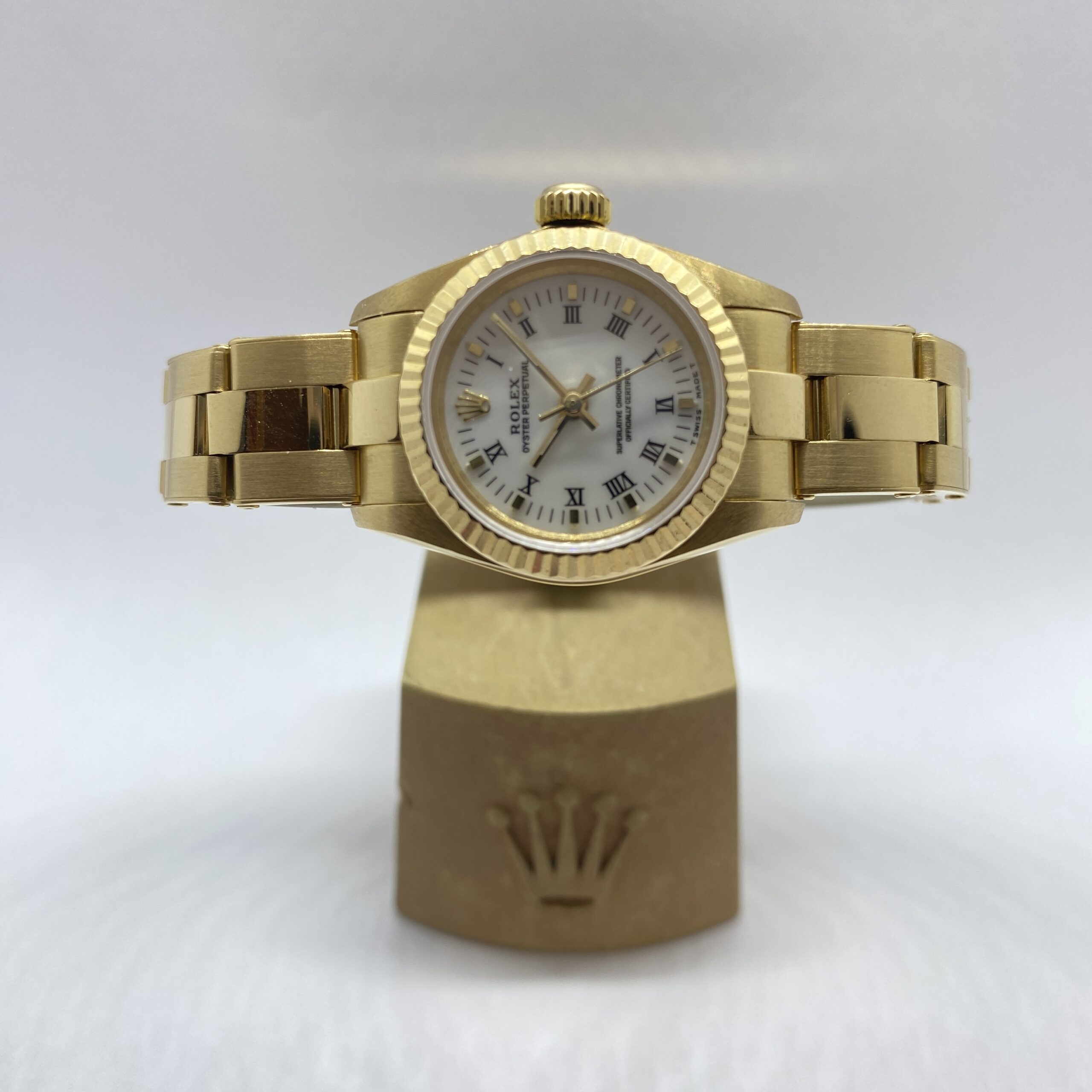 Rolex Oyster Lady usato 67198 oro giallo scatola e garanzia Gamba Orologi Bergamo